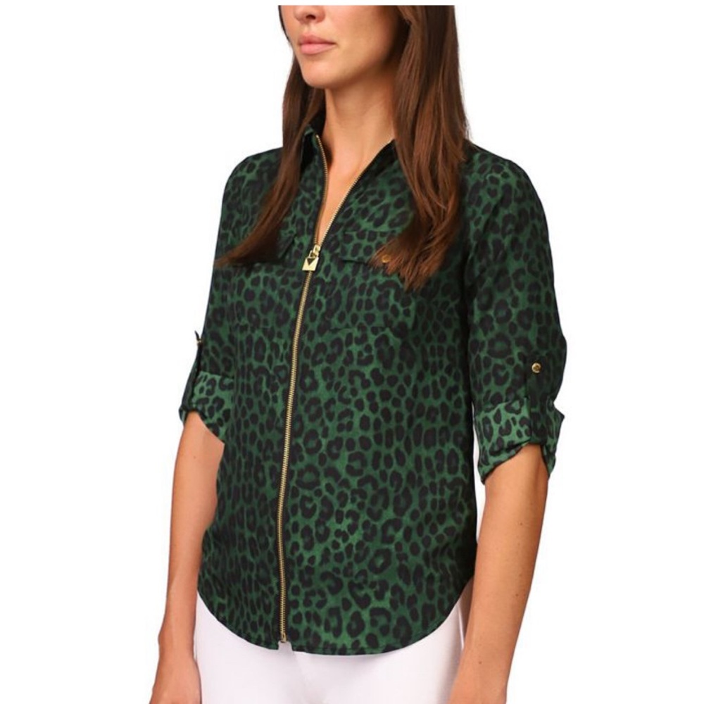Michael Michael Kors cheetah print blouse petite small